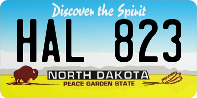 ND license plate HAL823