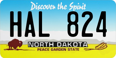 ND license plate HAL824