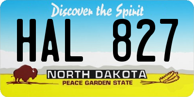 ND license plate HAL827