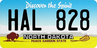 ND license plate HAL828