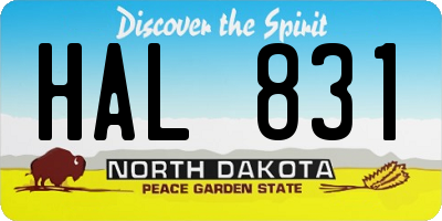 ND license plate HAL831