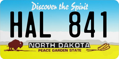 ND license plate HAL841