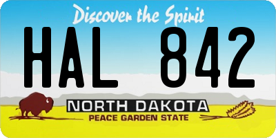 ND license plate HAL842