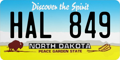 ND license plate HAL849