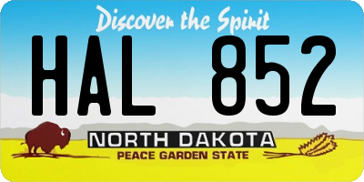 ND license plate HAL852