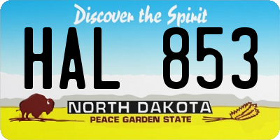 ND license plate HAL853