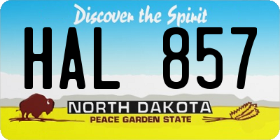 ND license plate HAL857