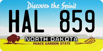 ND license plate HAL859