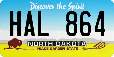 ND license plate HAL864