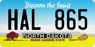 ND license plate HAL865