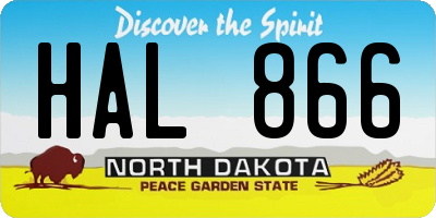 ND license plate HAL866