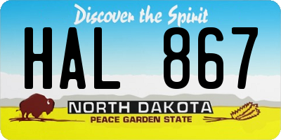 ND license plate HAL867