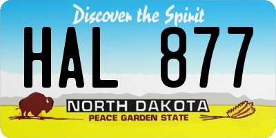 ND license plate HAL877