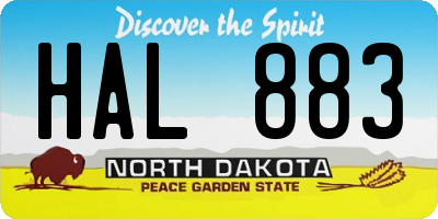 ND license plate HAL883