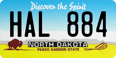 ND license plate HAL884