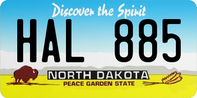 ND license plate HAL885