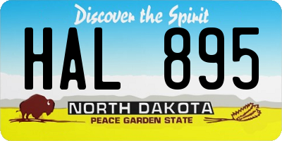 ND license plate HAL895