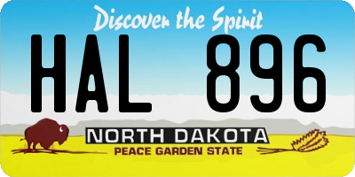 ND license plate HAL896