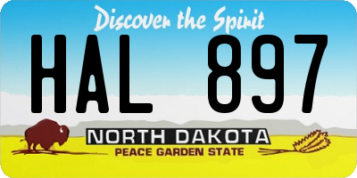 ND license plate HAL897