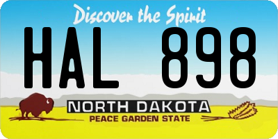 ND license plate HAL898