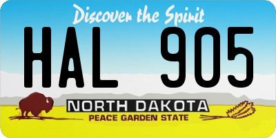 ND license plate HAL905