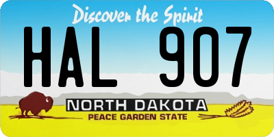 ND license plate HAL907