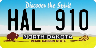 ND license plate HAL910