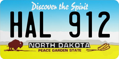 ND license plate HAL912