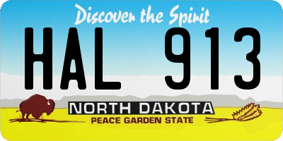 ND license plate HAL913