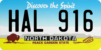 ND license plate HAL916
