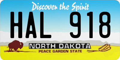 ND license plate HAL918