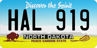 ND license plate HAL919