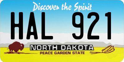 ND license plate HAL921