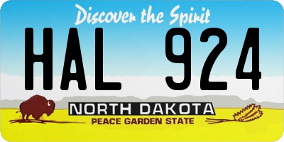 ND license plate HAL924