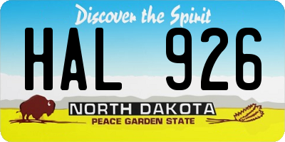 ND license plate HAL926