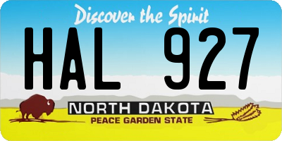 ND license plate HAL927