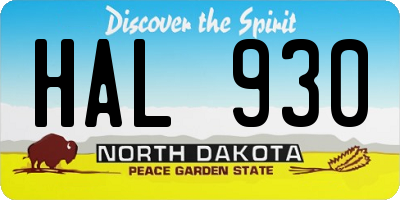 ND license plate HAL930