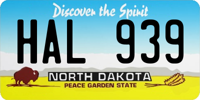 ND license plate HAL939