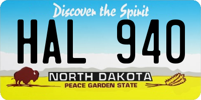 ND license plate HAL940