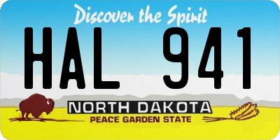 ND license plate HAL941