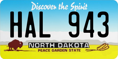 ND license plate HAL943