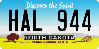 ND license plate HAL944