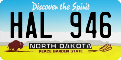 ND license plate HAL946