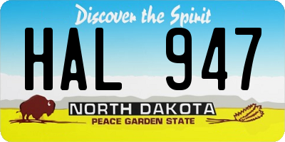 ND license plate HAL947