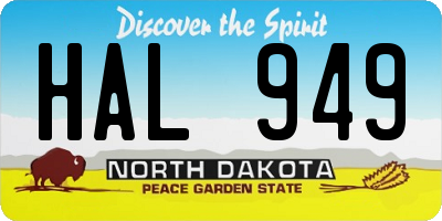 ND license plate HAL949