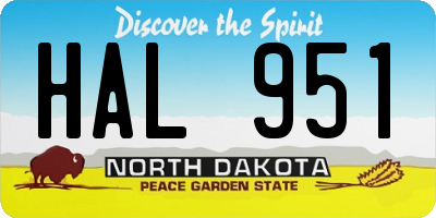 ND license plate HAL951