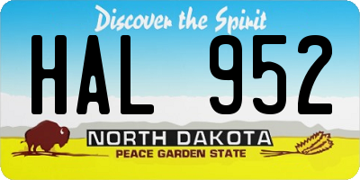 ND license plate HAL952