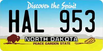 ND license plate HAL953