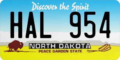 ND license plate HAL954