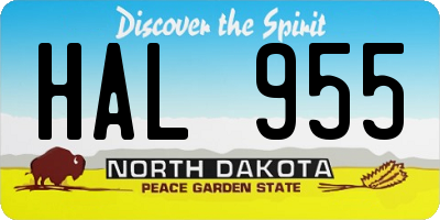 ND license plate HAL955